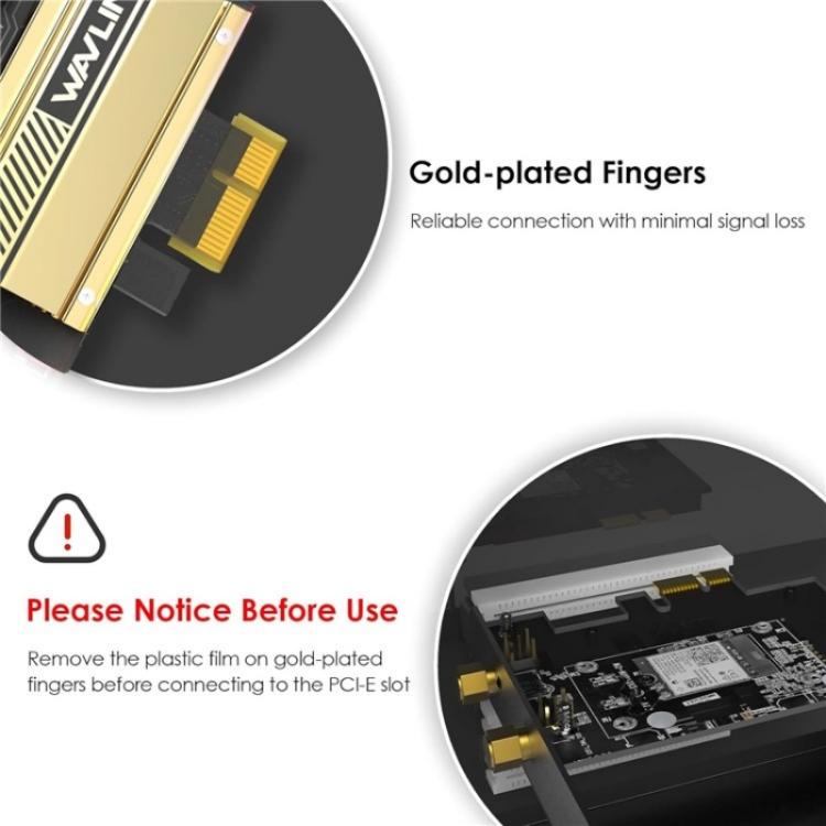 WAVLINK WN675X3-C WiFi 6E Pcie WiFi Network Card Adapter Triple Band AX210 AX5400, WN675X3-C WAVLINK WN675X3-C WiFi 6E Pcie WiFi Network Card Adapter Triple Band AX210 AX5400, WN675X3-C